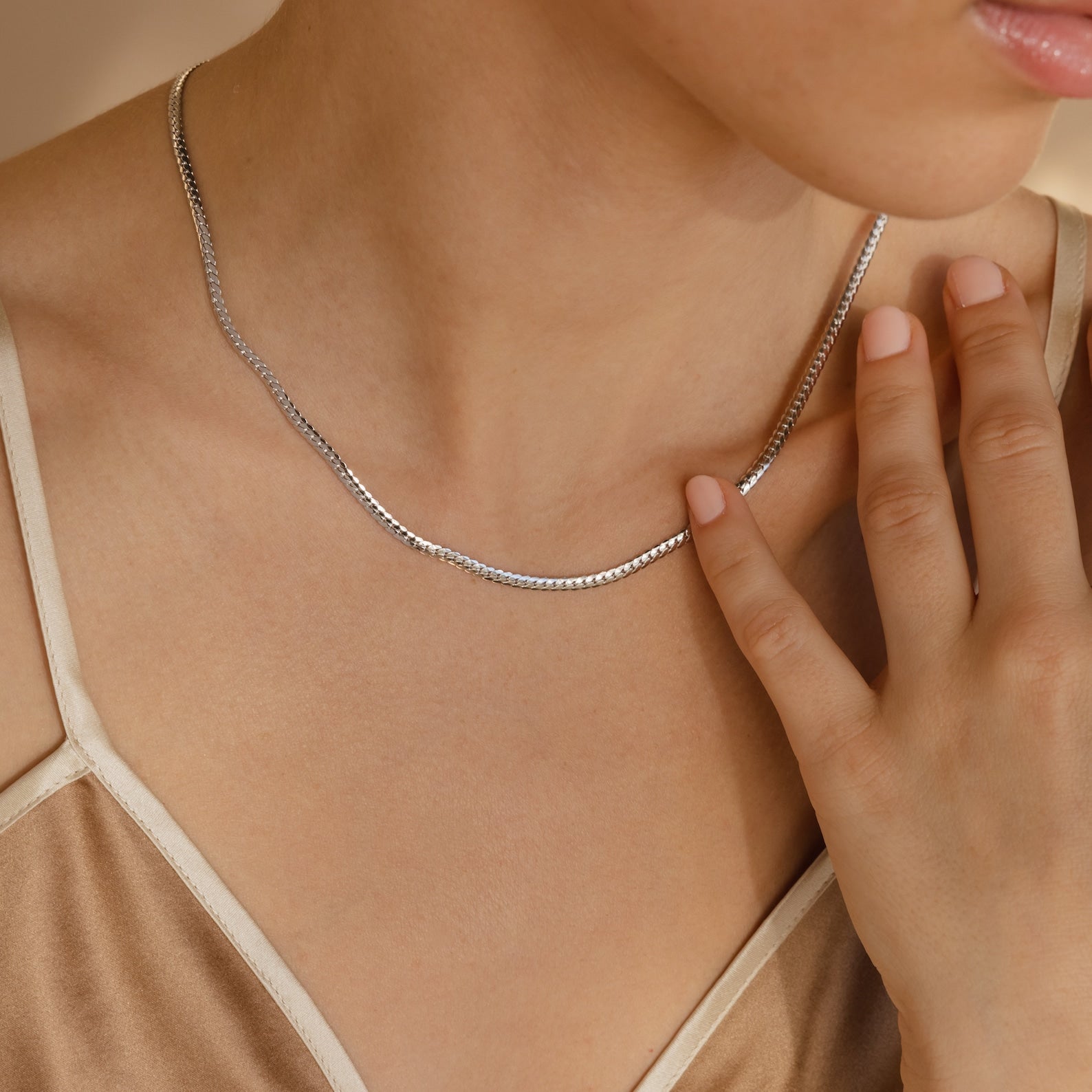 Minimalist Snake Chain Necklace: Everyday Elegance Sterling Silver
